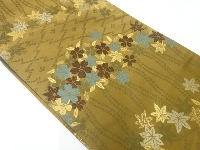 川島織物製　花模様織出し袋帯